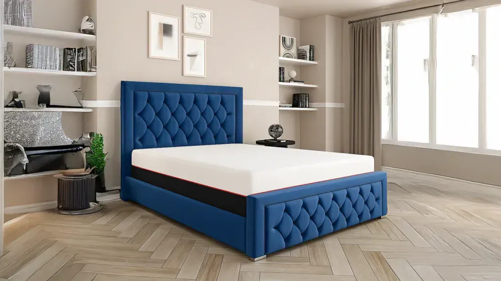Upholstered Bed + Memory Foam - Luxury Mattress